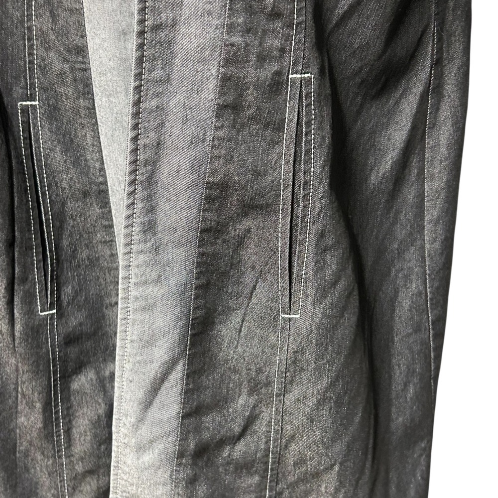 AS-HRO Women's Long Denim Jacket Duster Cardigan Black Gray Size 10 - Picture 4 of 8